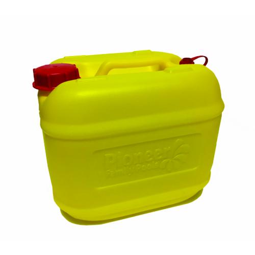 Stackable Empty Chemical Container Yellow with Pioneer Logo - 10 Liter Jug - 80 Per Skid