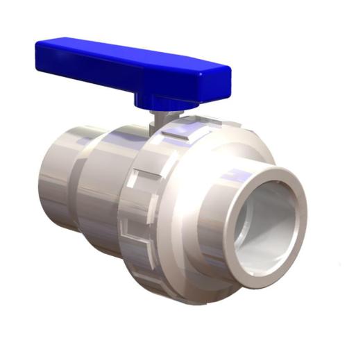 PVC 1.5" White Ball Valve With Union