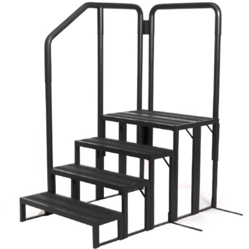 STEP AND HANDRAIL 4 TIER BLACK
