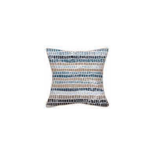 18" X 18" Square Toss Tribal Mosaic/Solid Taupe