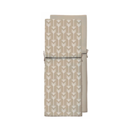 Chaise Lounge 22"X73"2.75" Taupe Leaves/Solid Taupe