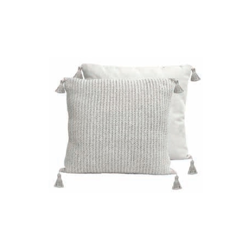 18"X18" Square Toss Tribal Raffia With Tassle