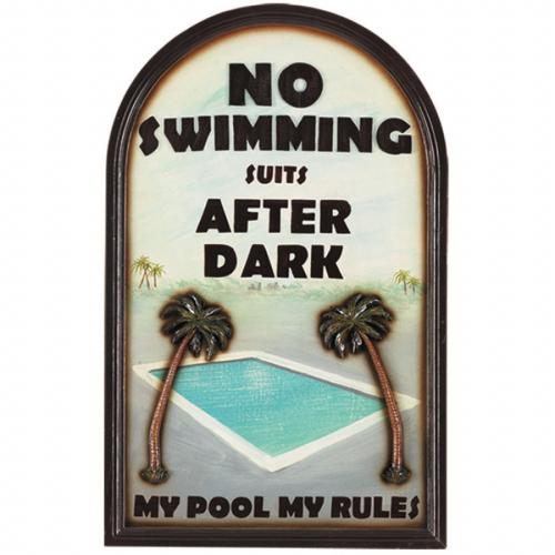No Swimming After Dark Decorative Outdoor Sign