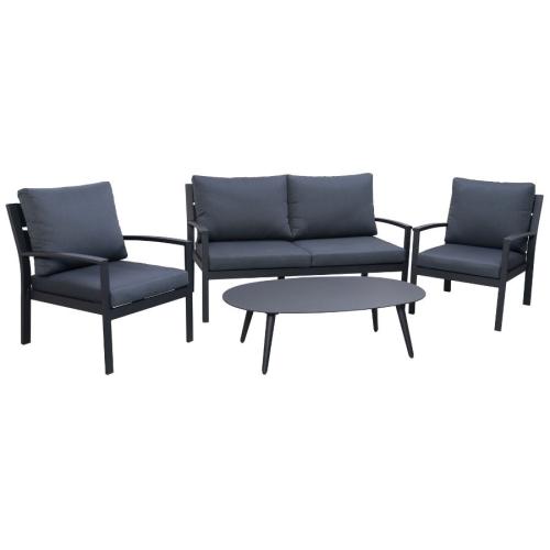 Clara Deep Seating 4 Piece Set Black