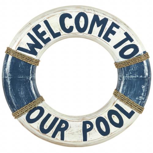 Welcome to Our Pool Life Ring Decorative Outdoor Sign