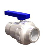 PVC 1.5" White Ball Valve With Union