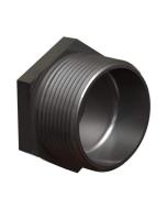 PVC 1.5" Black Plug - Threaded (NPT) Black