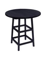 Capterra Adirondack 32 Inch Round Top and Base - Onyx